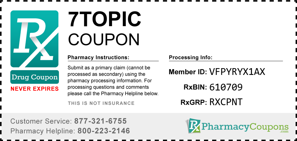 7topic Prescription Drug Coupon with Pharmacy Savings