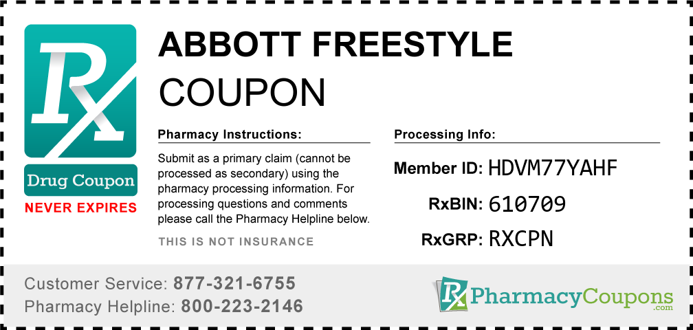 Abbott freestyle Prescription Drug Coupon with Pharmacy Savings