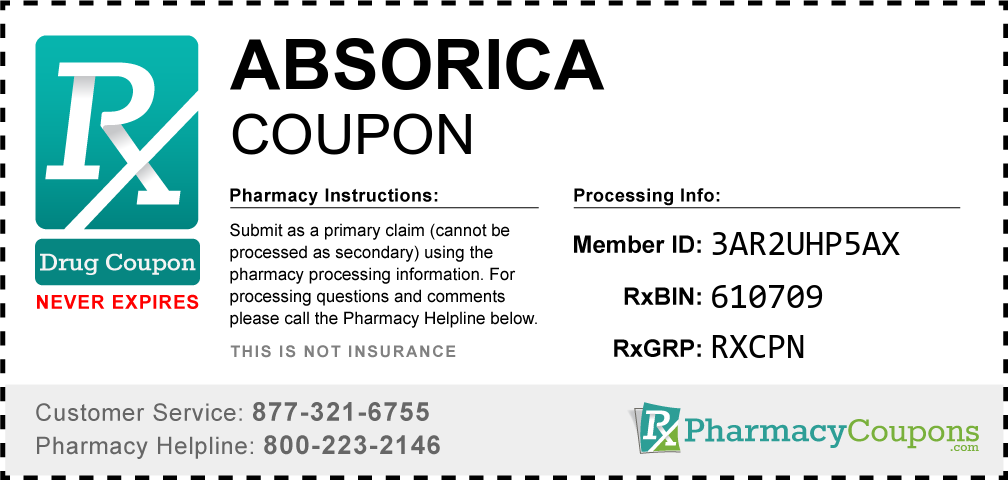 Absorica Coupon Pharmacy Discounts Up To 80