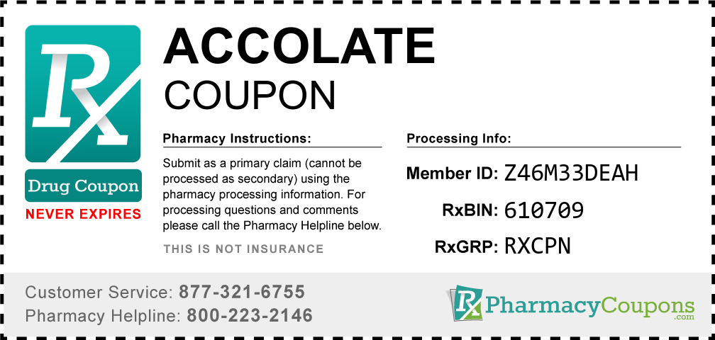 Accolate Prescription Drug Coupon with Pharmacy Savings