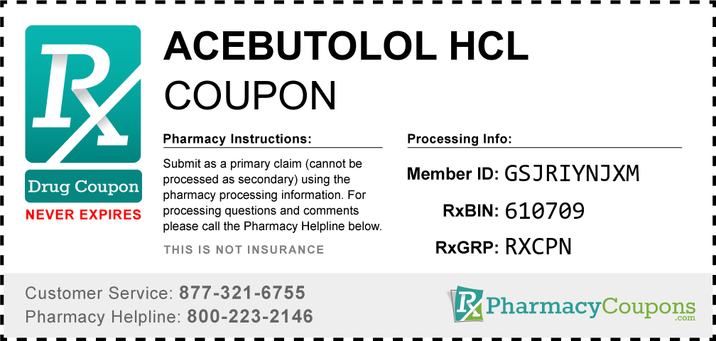 Acebutolol hcl Prescription Drug Coupon with Pharmacy Savings