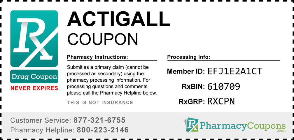 Actigall Prescription Drug Coupon with Pharmacy Savings