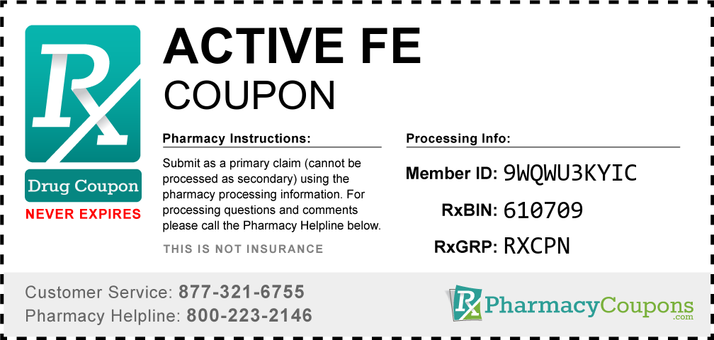 Active fe Prescription Drug Coupon with Pharmacy Savings