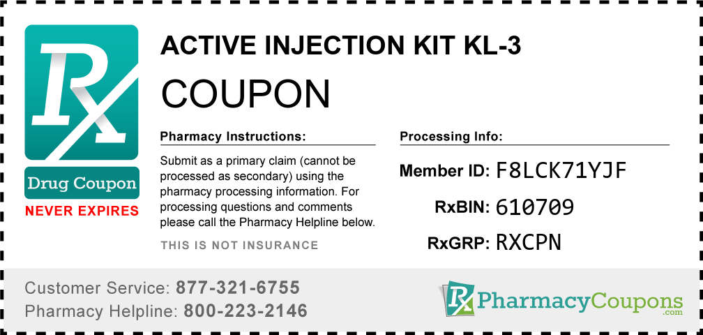 Active injection kit kl-3 Prescription Drug Coupon with Pharmacy Savings