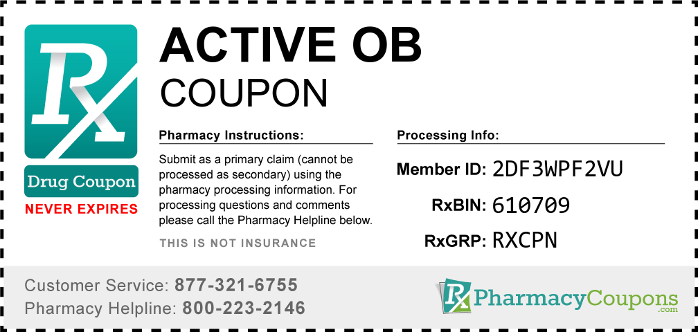 Active ob Prescription Drug Coupon with Pharmacy Savings