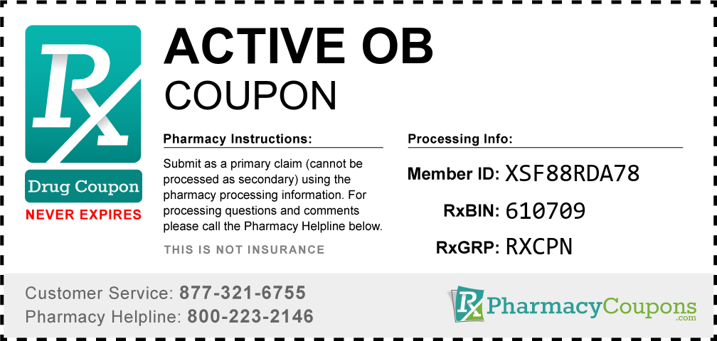 Active ob Prescription Drug Coupon with Pharmacy Savings