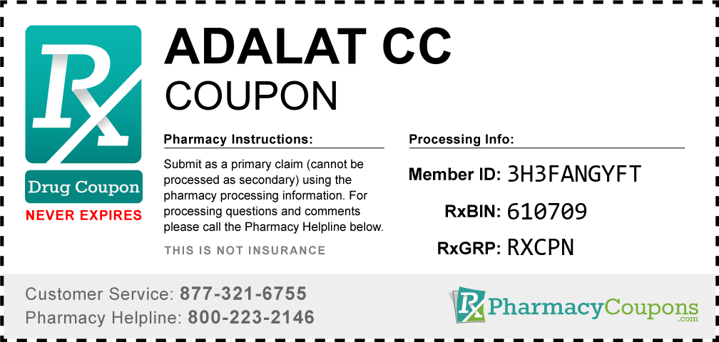 Adalat cc Prescription Drug Coupon with Pharmacy Savings