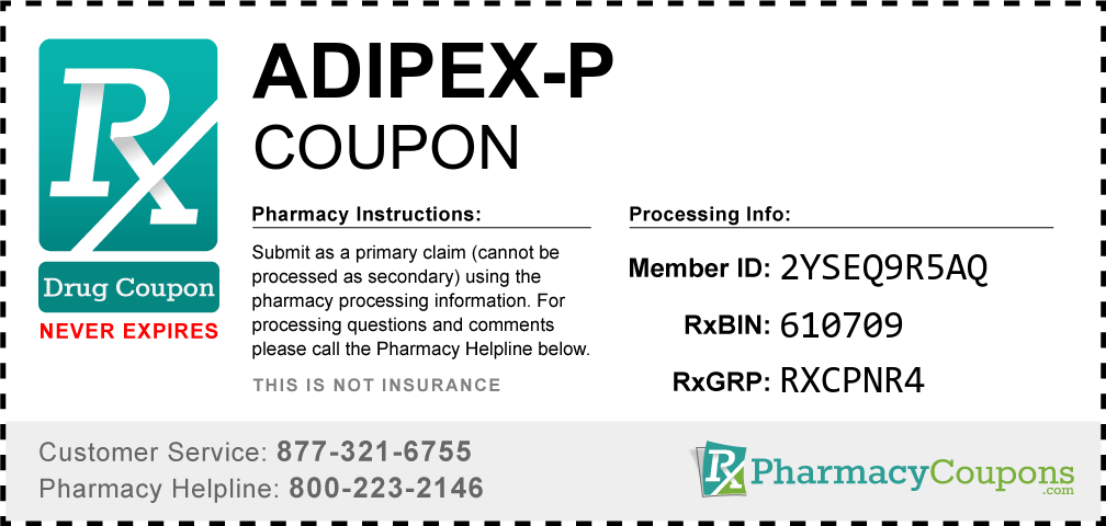 Adipex P Coupon Pharmacy Discounts Up To 80