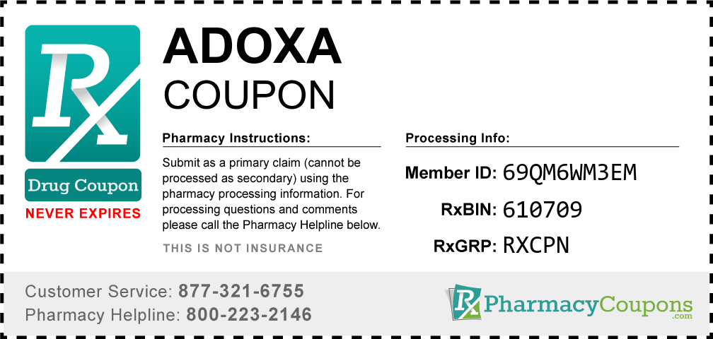 Adoxa Prescription Drug Coupon with Pharmacy Savings