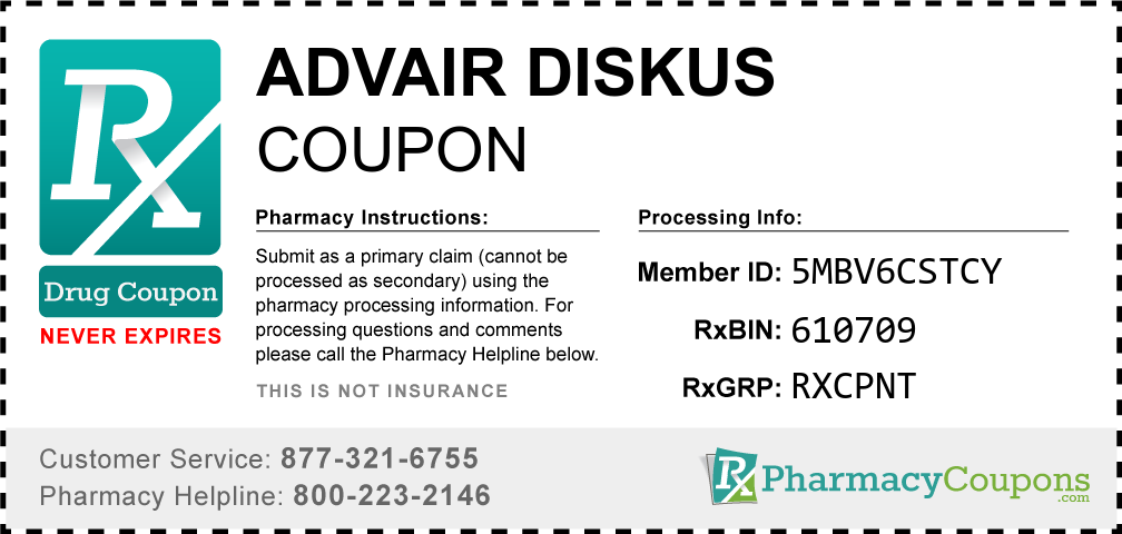 Advair diskus Prescription Drug Coupon with Pharmacy Savings