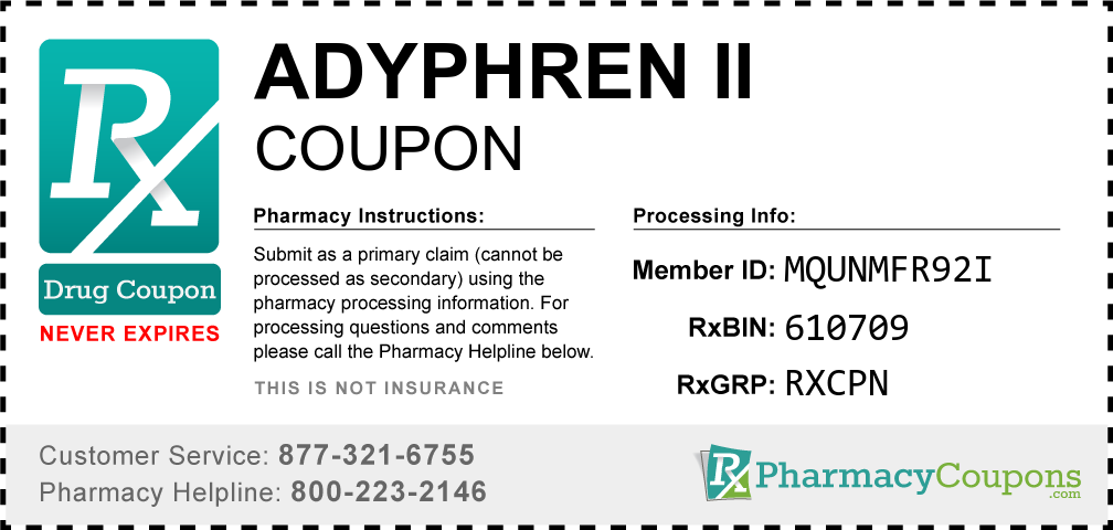 Adyphren ii Prescription Drug Coupon with Pharmacy Savings