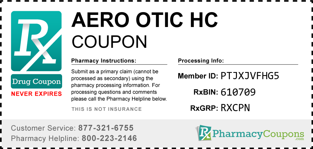 Aero otic hc Prescription Drug Coupon with Pharmacy Savings