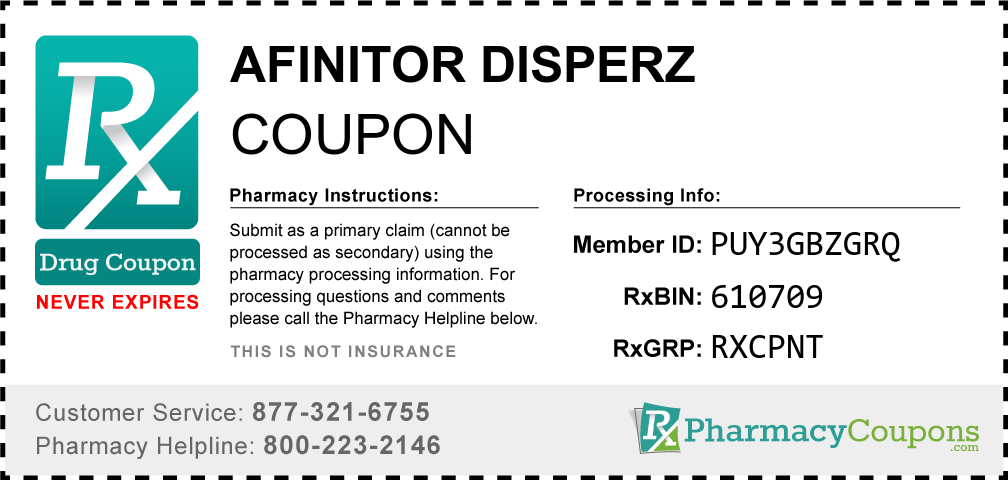 Afinitor disperz Prescription Drug Coupon with Pharmacy Savings