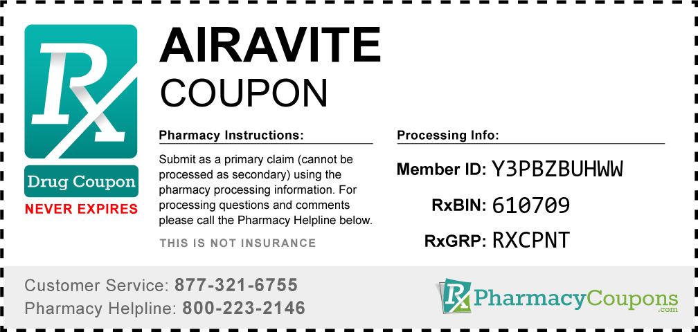 Airavite Prescription Drug Coupon with Pharmacy Savings
