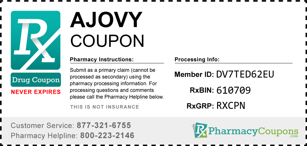 Ajovy Prescription Drug Coupon with Pharmacy Savings