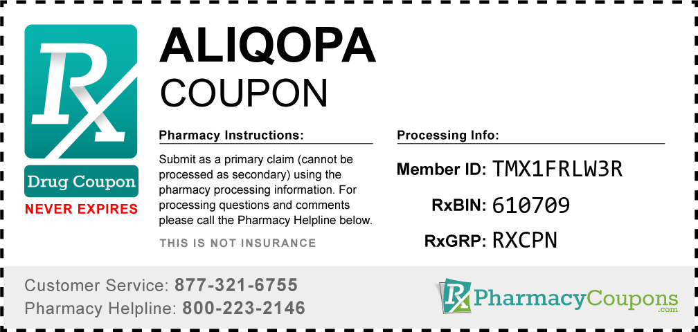 Aliqopa Prescription Drug Coupon with Pharmacy Savings