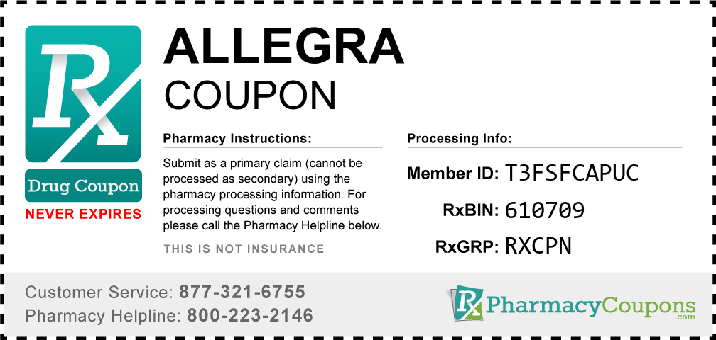 Allegra Prescription Drug Coupon with Pharmacy Savings