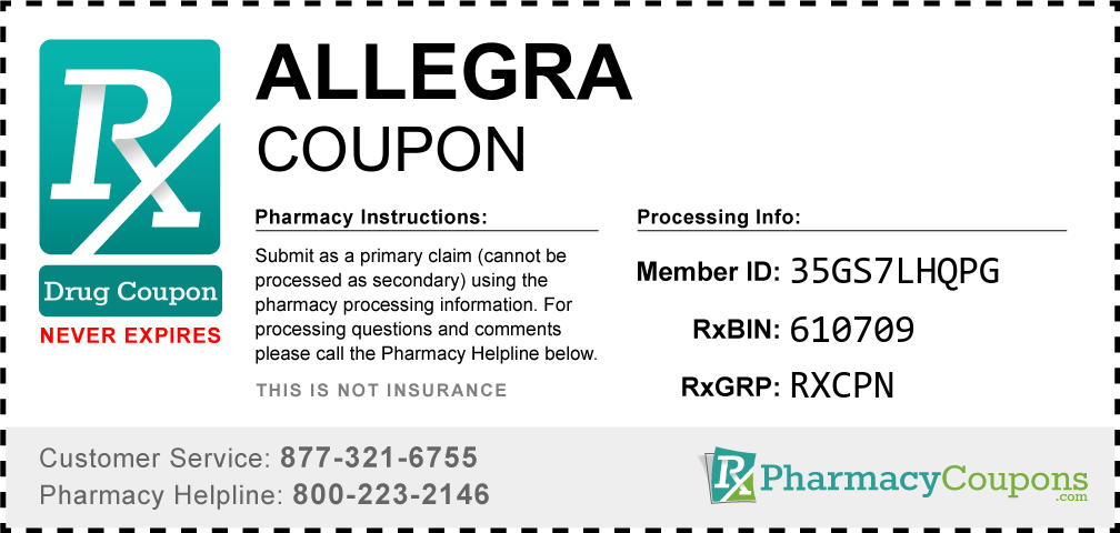 Allegra Prescription Drug Coupon with Pharmacy Savings