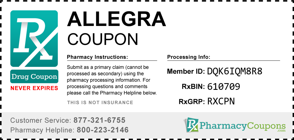 Allegra Prescription Drug Coupon with Pharmacy Savings