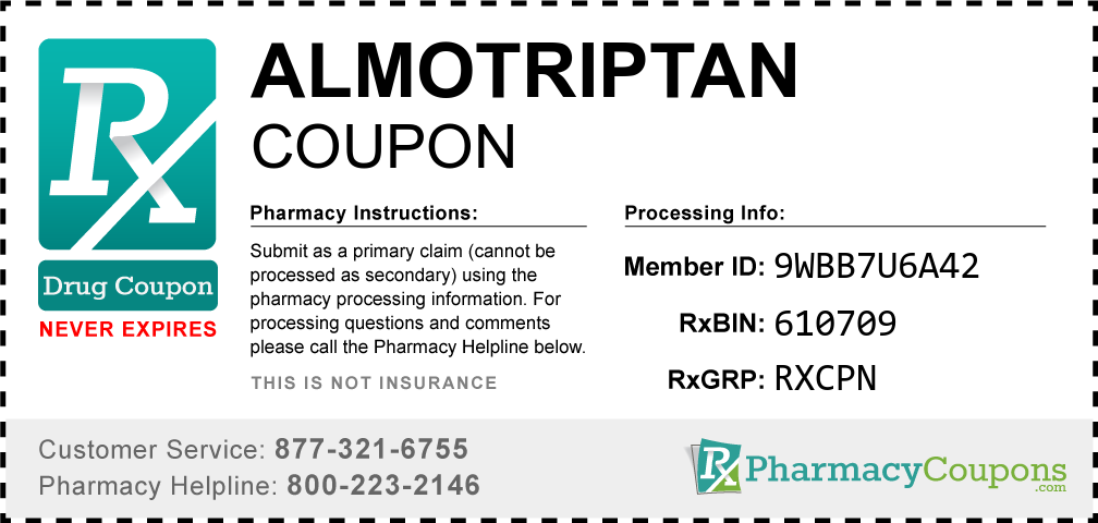 Almotriptan Prescription Drug Coupon with Pharmacy Savings