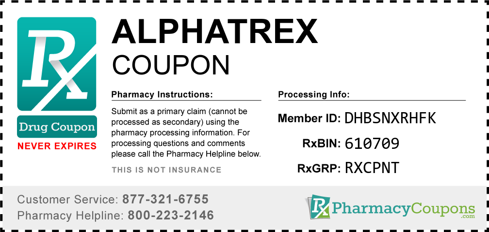 Alphatrex Prescription Drug Coupon with Pharmacy Savings