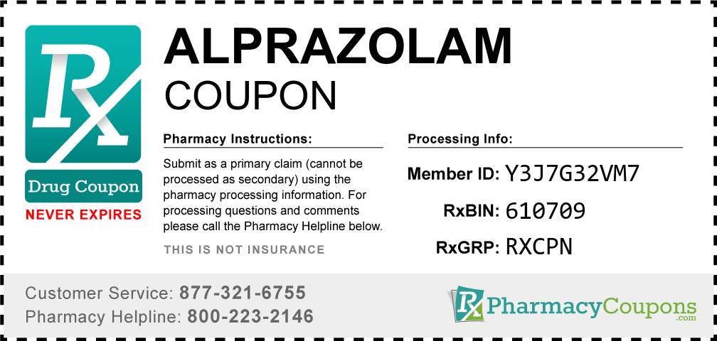 Alprazolam Prescription Drug Coupon with Pharmacy Savings
