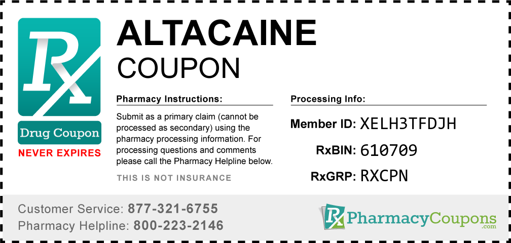 Altacaine Prescription Drug Coupon with Pharmacy Savings