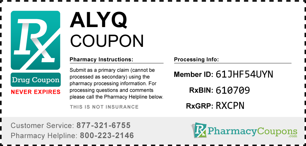 Alyq Prescription Drug Coupon with Pharmacy Savings
