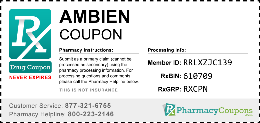 Ambien Prescription Drug Coupon with Pharmacy Savings