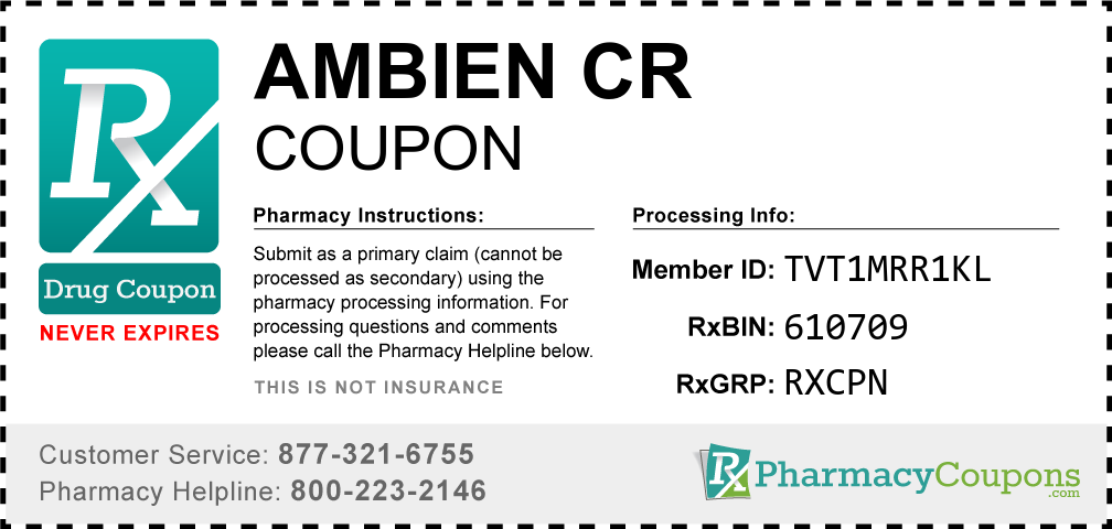 Ambien cr Prescription Drug Coupon with Pharmacy Savings