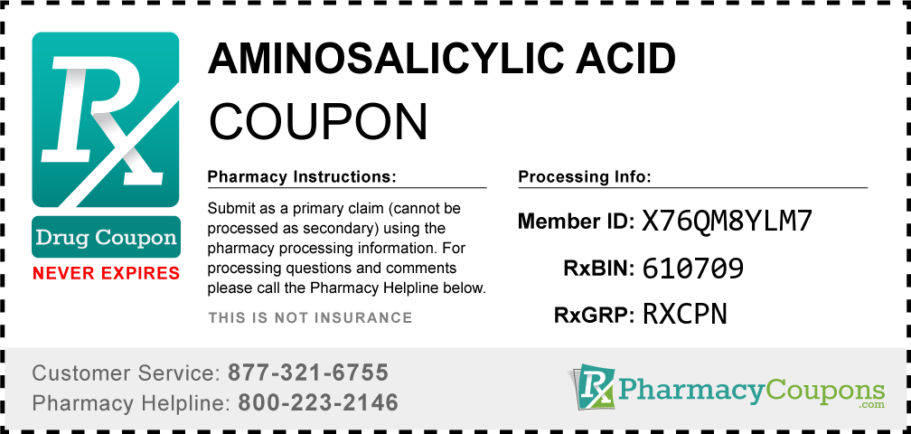 Aminosalicylic acid Prescription Drug Coupon with Pharmacy Savings