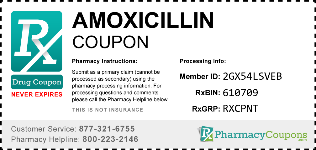 Amoxicillin Prescription Drug Coupon with Pharmacy Savings