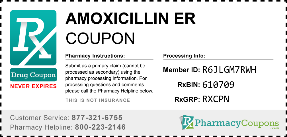 Amoxicillin er Prescription Drug Coupon with Pharmacy Savings