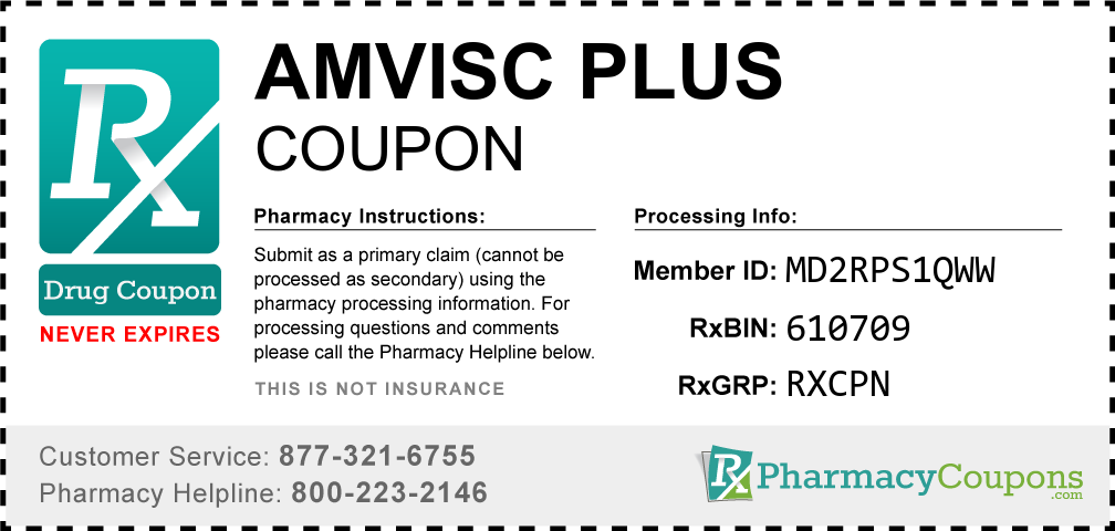Amvisc plus Prescription Drug Coupon with Pharmacy Savings