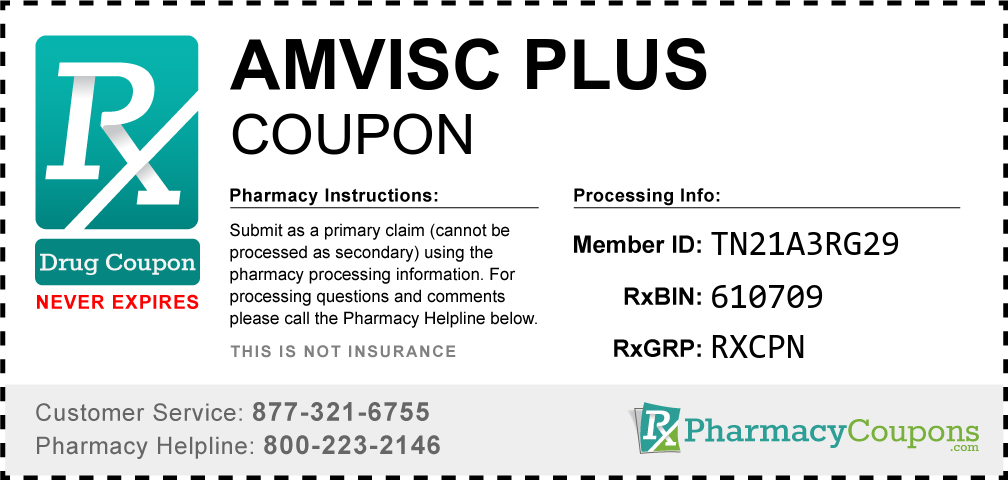 Amvisc plus Prescription Drug Coupon with Pharmacy Savings