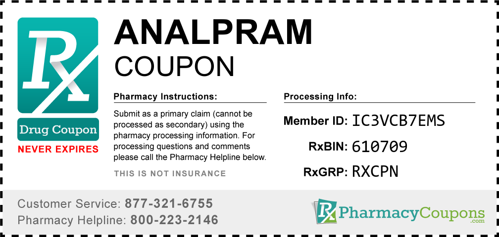 Analpram Prescription Drug Coupon with Pharmacy Savings