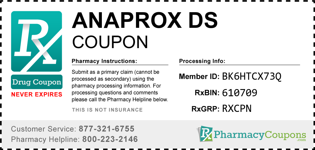 Anaprox ds Prescription Drug Coupon with Pharmacy Savings