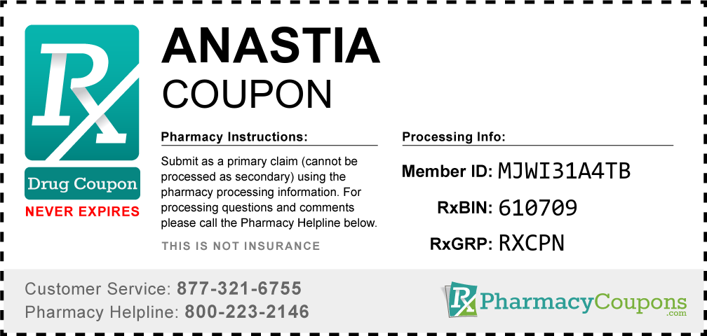 Anastia Prescription Drug Coupon with Pharmacy Savings