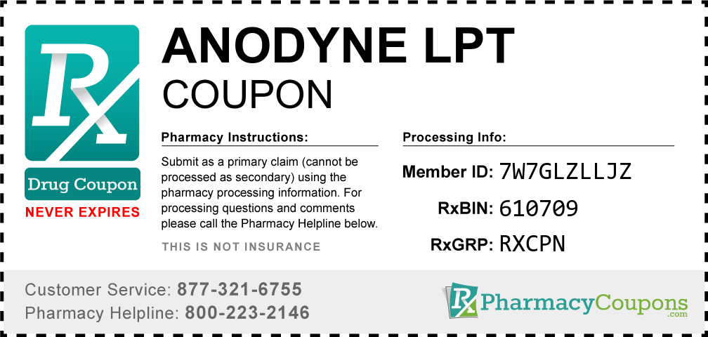 Anodyne lpt Prescription Drug Coupon with Pharmacy Savings