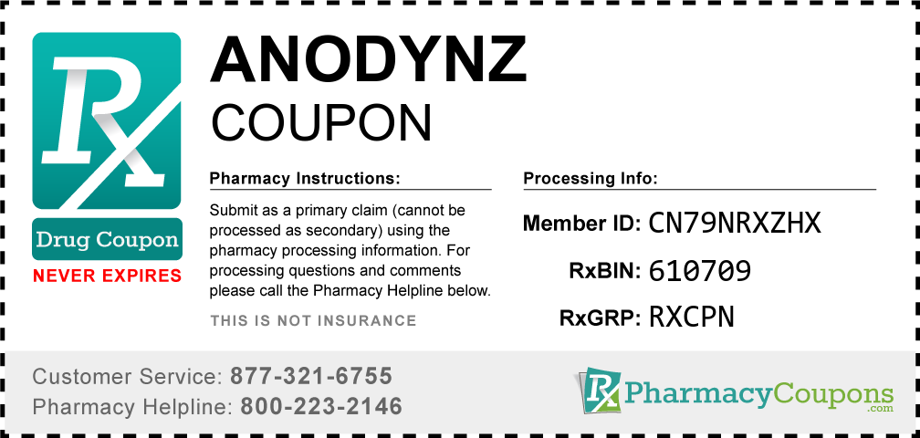 Anodynz Prescription Drug Coupon with Pharmacy Savings