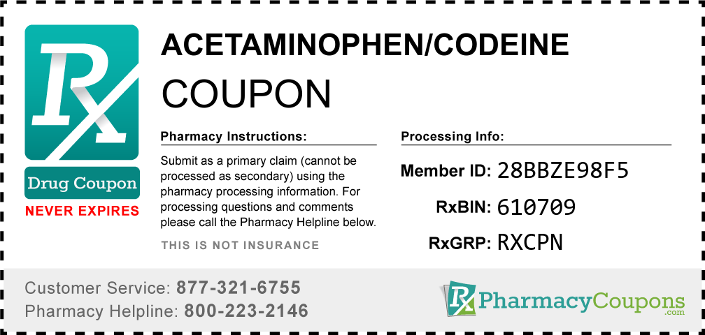 Acetaminophen/codeine Prescription Drug Coupon with Pharmacy Savings