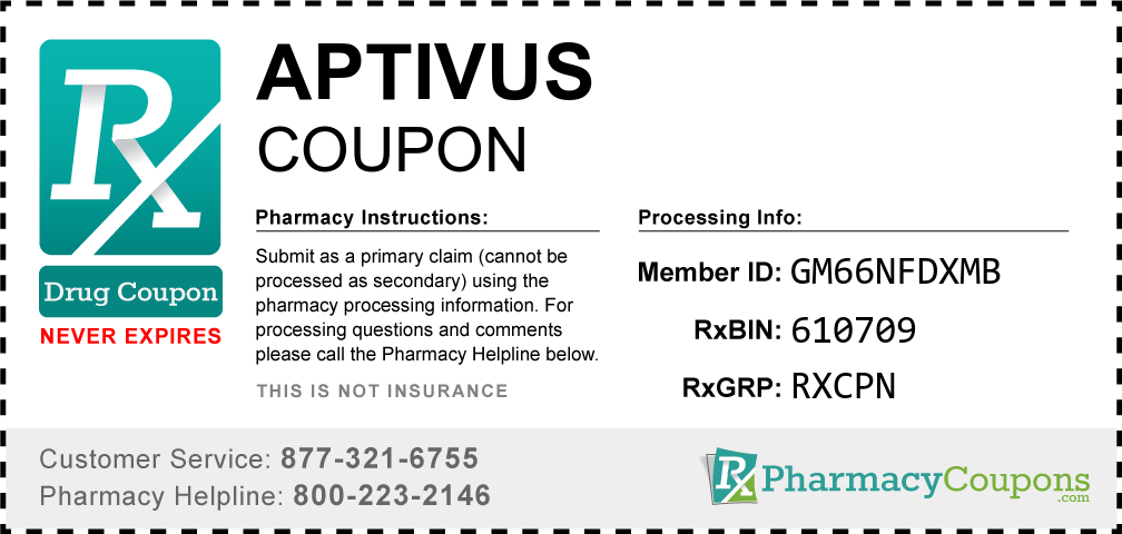 Aptivus Prescription Drug Coupon with Pharmacy Savings