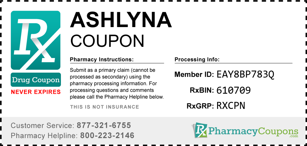 Ashlyna Prescription Drug Coupon with Pharmacy Savings