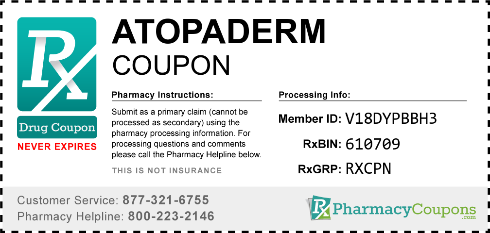 Atopaderm Prescription Drug Coupon with Pharmacy Savings
