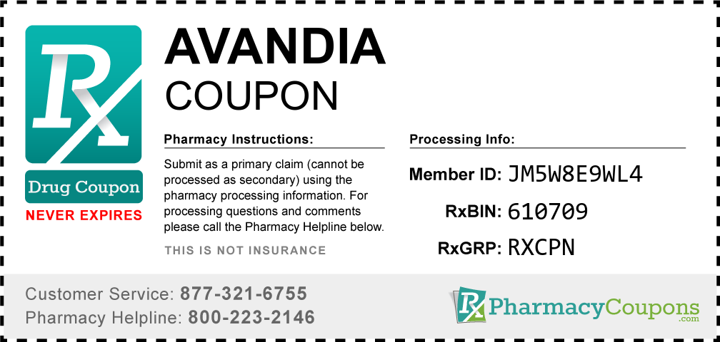 Avandia Prescription Drug Coupon with Pharmacy Savings
