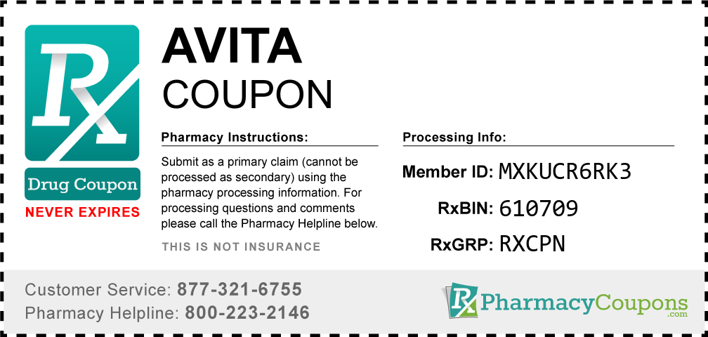 Avita Prescription Drug Coupon with Pharmacy Savings