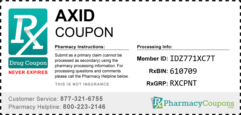 Axid Prescription Drug Coupon with Pharmacy Savings