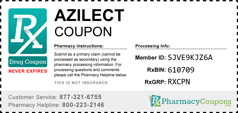 Azilect Prescription Drug Coupon with Pharmacy Savings