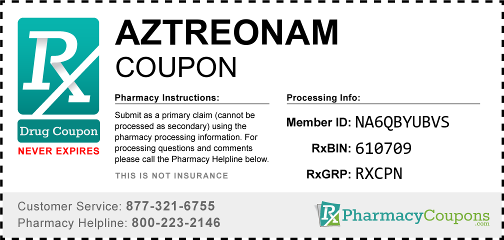 Aztreonam Prescription Drug Coupon with Pharmacy Savings