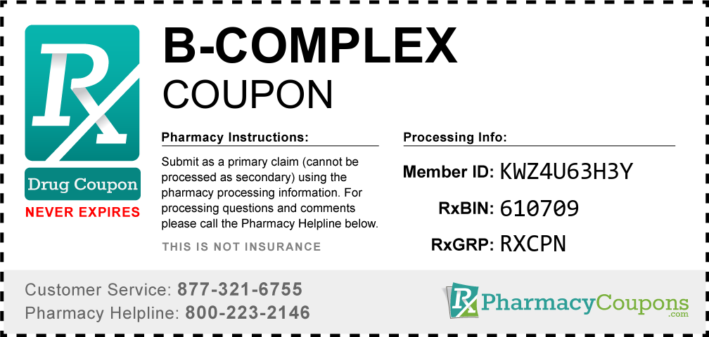 B-complex Prescription Drug Coupon with Pharmacy Savings